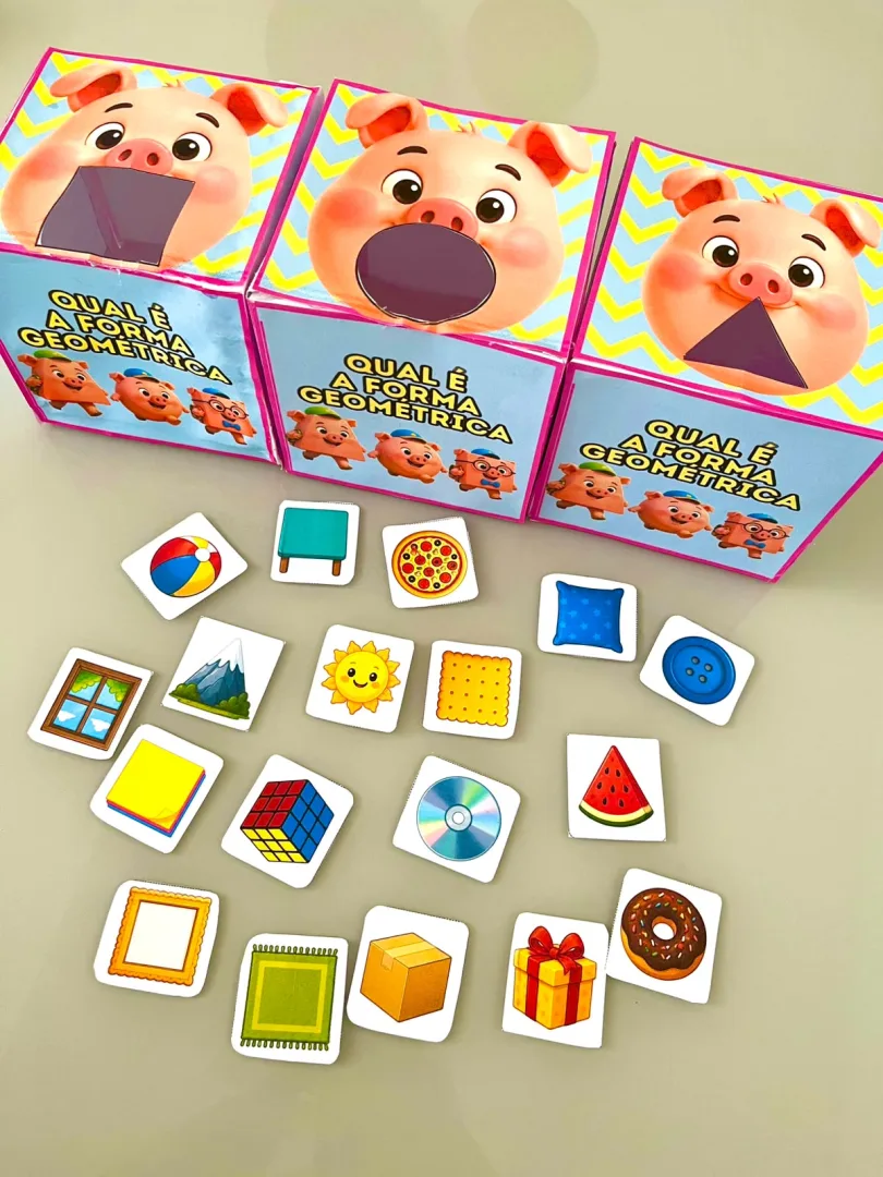 🐷🎉Kit - Os três porquinhos e as Formas Geométricas🐷🎉 — imagem 2