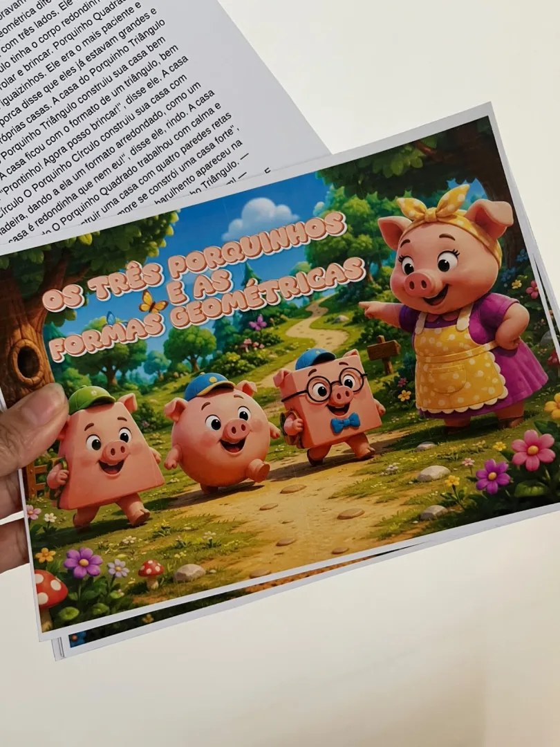 🐷🎉Kit - Os três porquinhos e as Formas Geométricas🐷🎉 — imagem 4