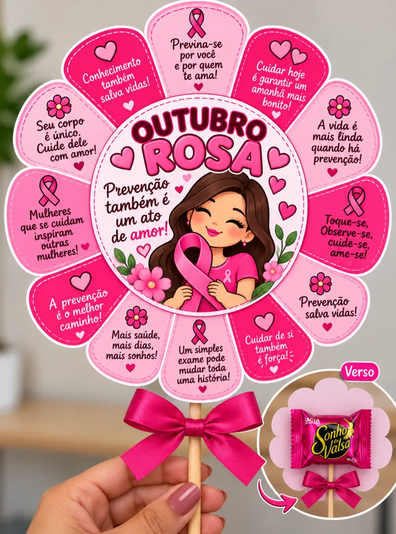 Outubro Rosa na Escola — Kit de Lembrancinhas para Professoras em PDF — imagem 2