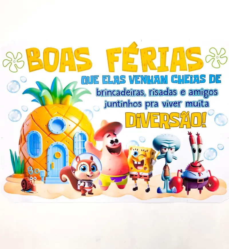 Painel Boas Férias - Inspirado no Bob Esponja — imagem 2