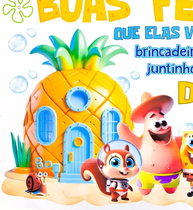 Painel Boas Férias - Inspirado no Bob Esponja — imagem 3