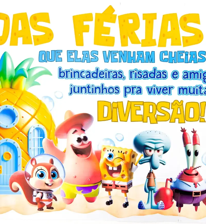 Painel Boas Férias - Inspirado no Bob Esponja — imagem 5