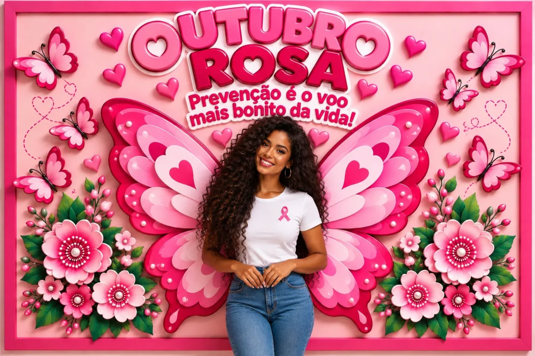 Painel Borboleta Outubro Rosa PDF - 32 páginas Educação Infantil  — imagem 3