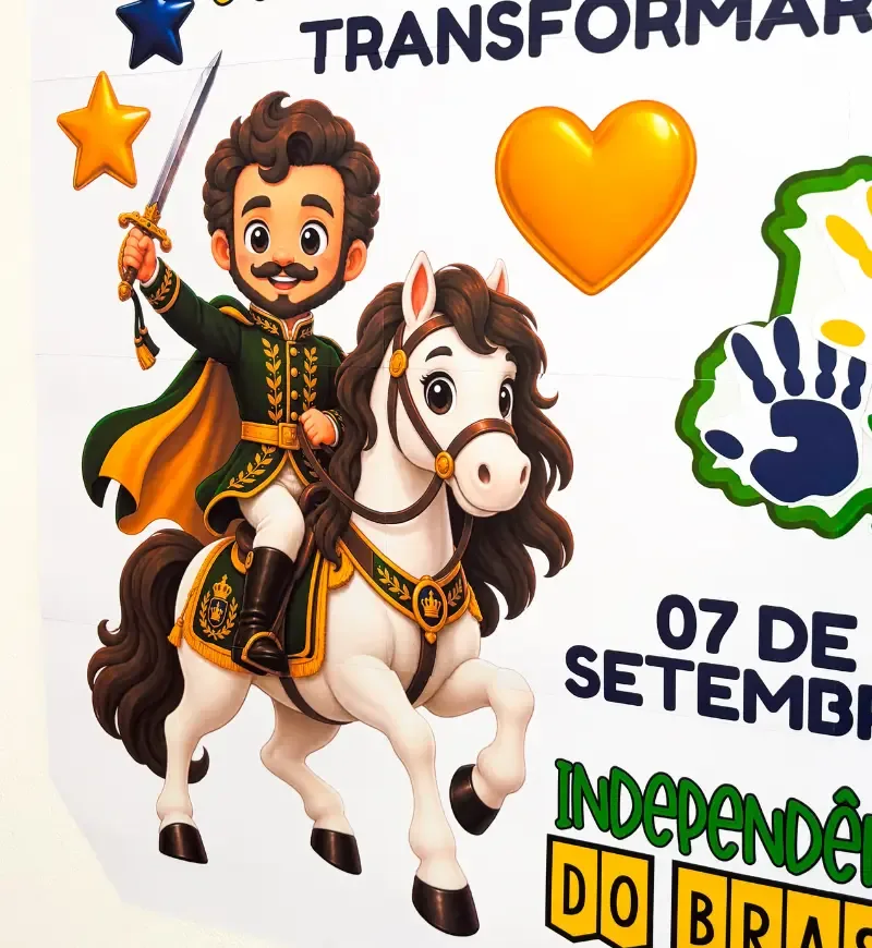 Painel Coletivo Independência do Brasil com Carimbo de Mãos — imagem 2