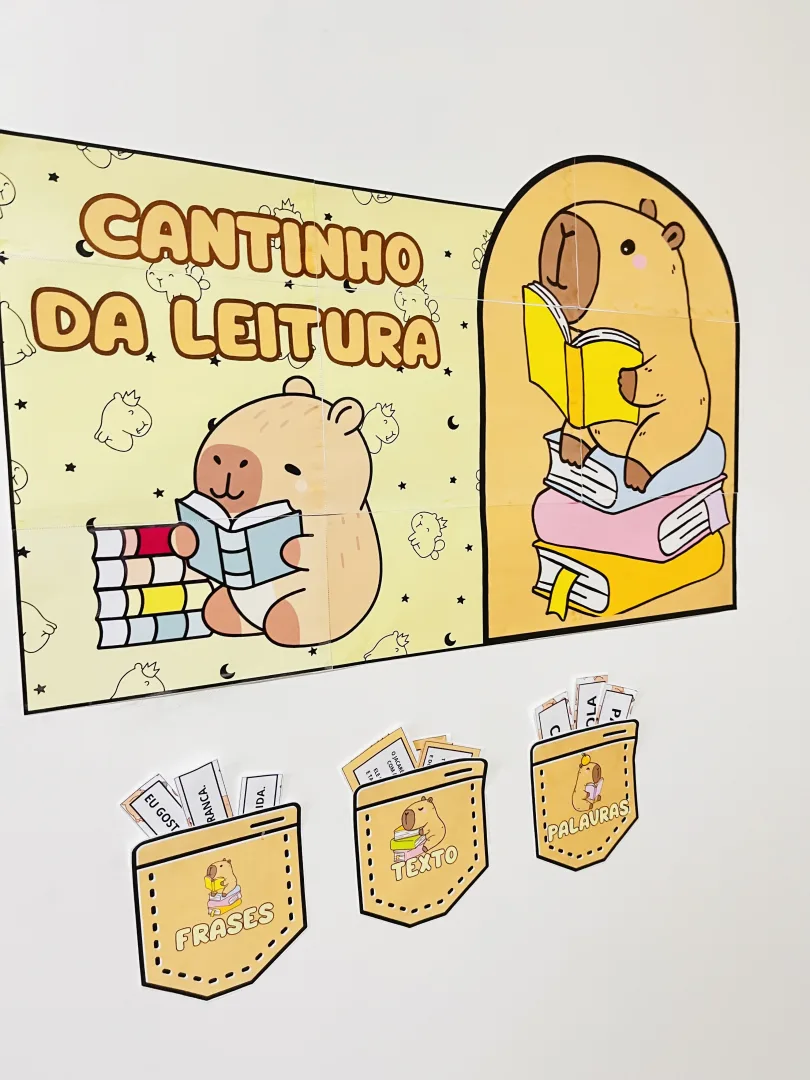 Painel Cantinho da Leitura – Tema Capivara — imagem 2