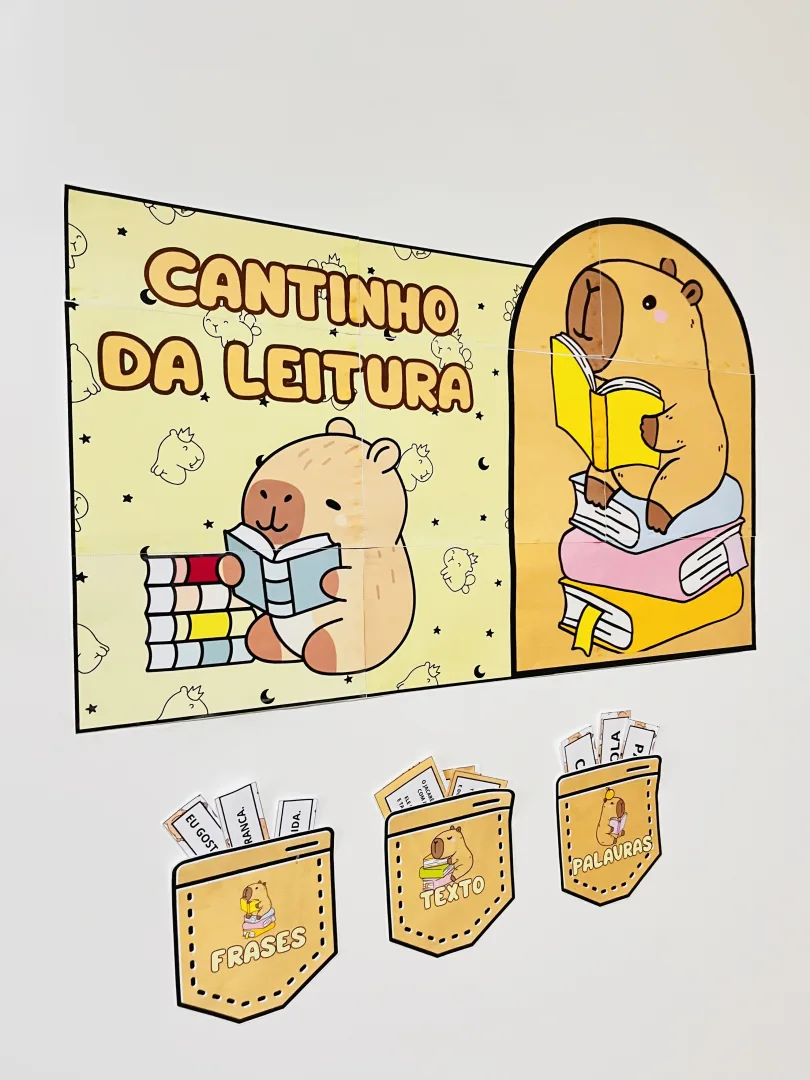 Painel Cantinho da Leitura – Tema Capivara — imagem 3