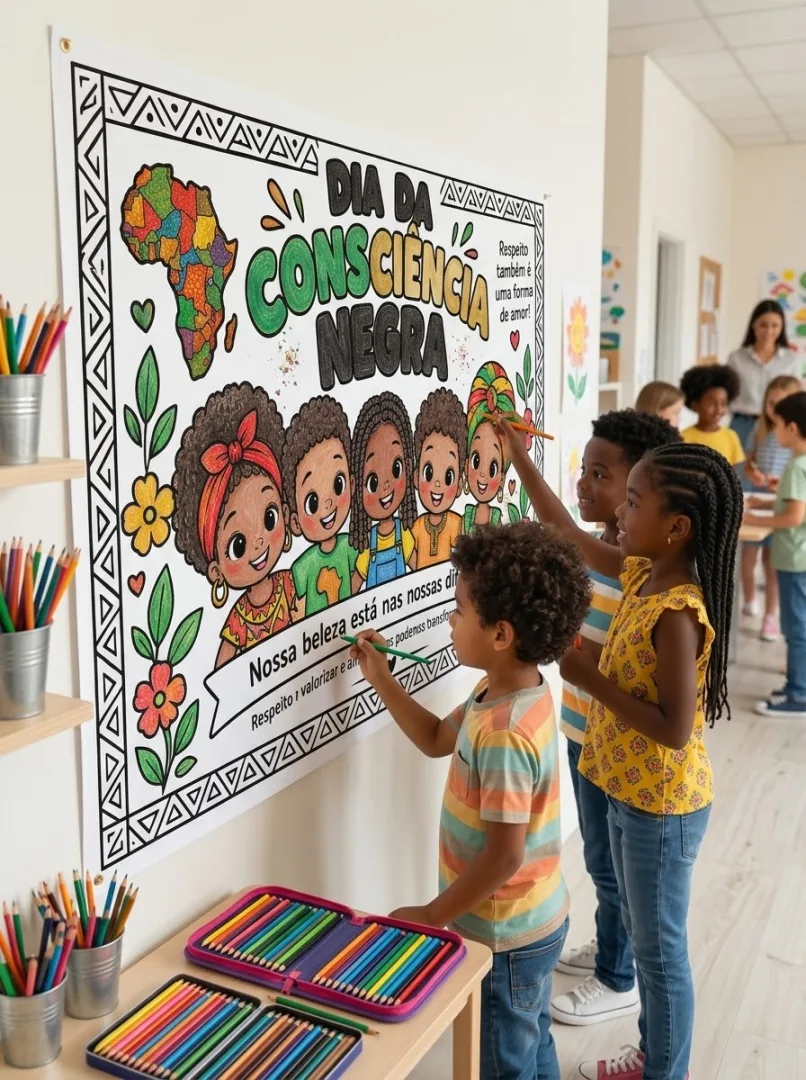 Painel Colaborativo Consciência Negra - PDF para Educação Infantil e Ensino Fundamental — imagem 2