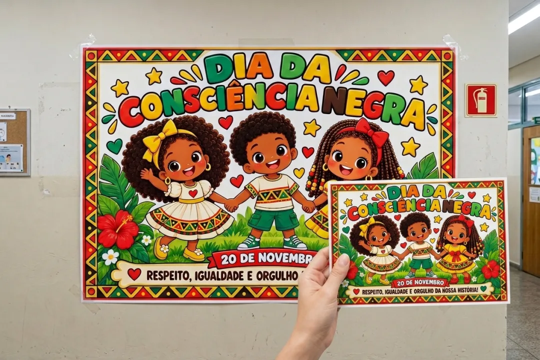 Painel Consciência Negra em PDF (Ampliado em 8 e 18 Folhas A4) — imagem 2