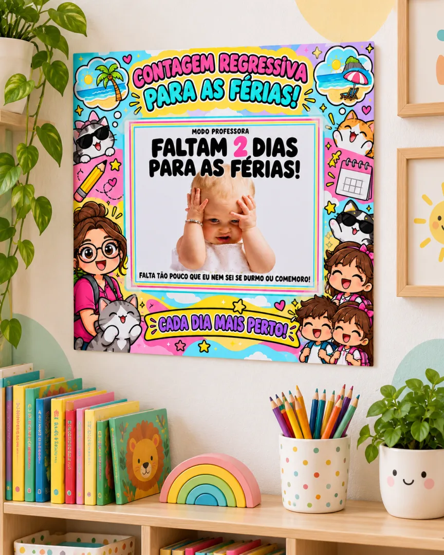 Painel Contagem Regressiva para as Férias em PDF- Alfabetização — imagem 2