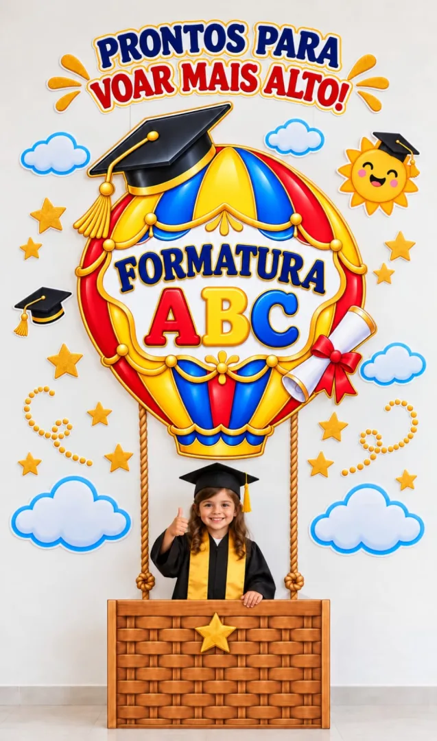 Painel de Formatura ABC Balão em 2 Tamanhos PDF - Educação infantil — imagem 4