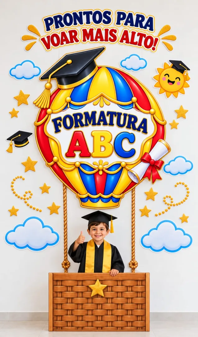 Painel de Formatura ABC Balão em 2 Tamanhos PDF - Educação infantil — imagem 3