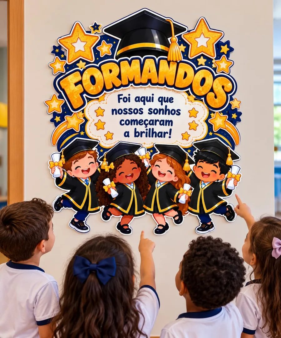 Painel de Formatura Infantil com Cartão Lembrança PDF — imagem 3