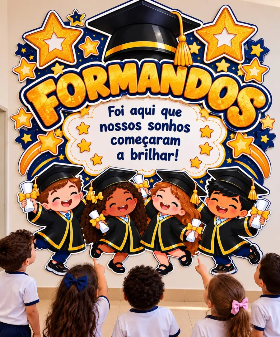 Painel de Formatura Infantil com Cartão Lembrança PDF — imagem 4