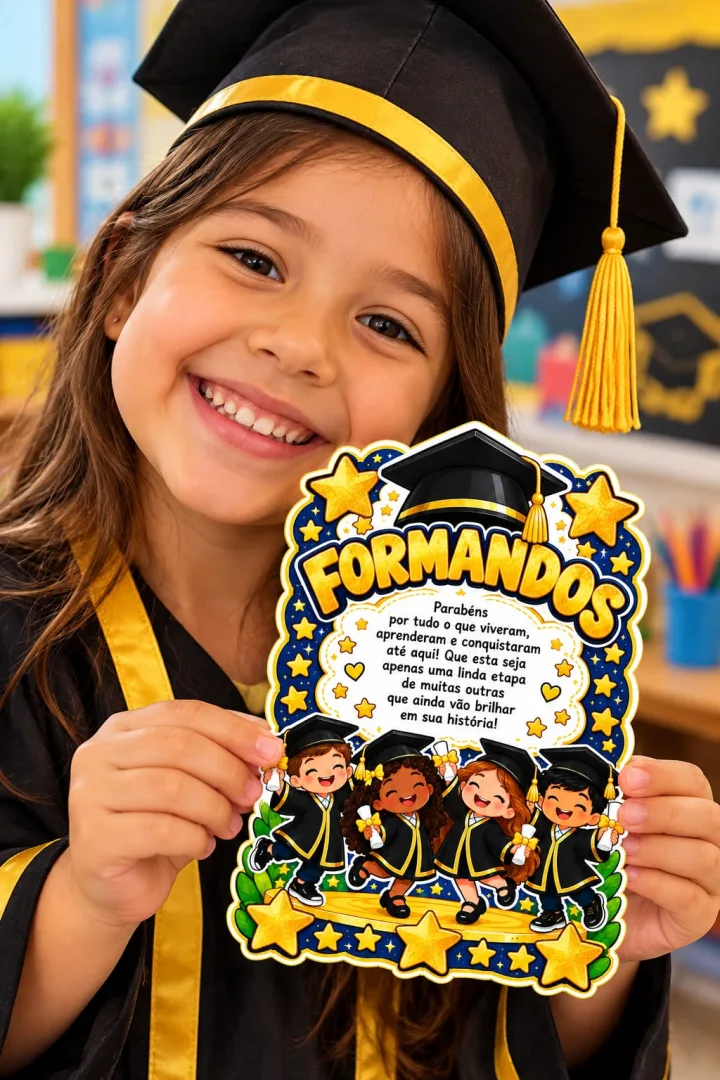 Painel de Formatura Infantil com Cartão Lembrança PDF — imagem 5