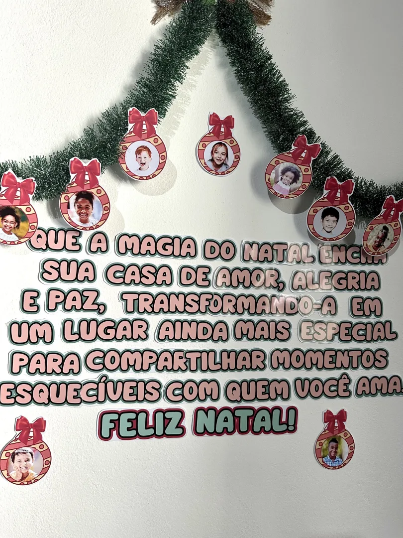Painel de Natal com Foto ou Desenho — Colorido e para Colorir em PDF — imagem 3