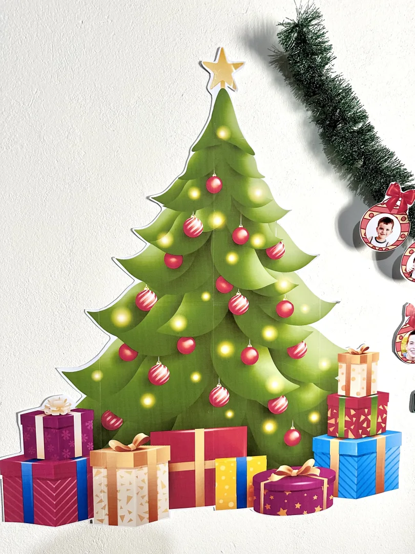 Painel de Natal com Foto ou Desenho — Colorido e para Colorir em PDF — imagem 6