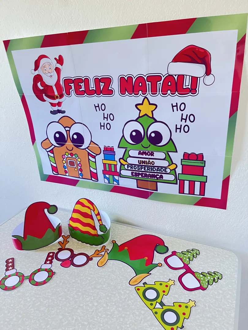 Painel de Natal para Escola Óculos e Gorros em PDF — imagem 2