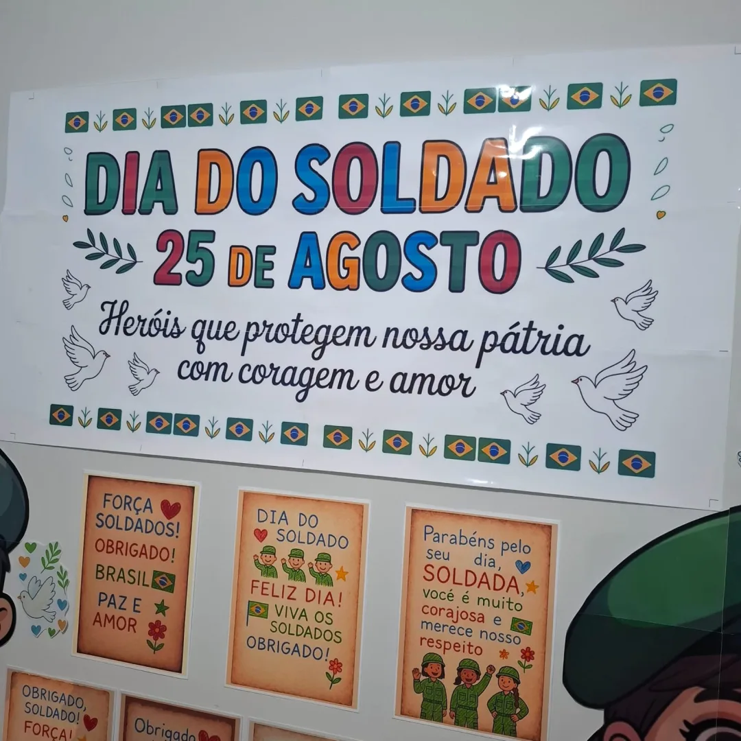 💚 PAINEL DE PAREDE DIA DO SOLDADO 🤎 — imagem 2
