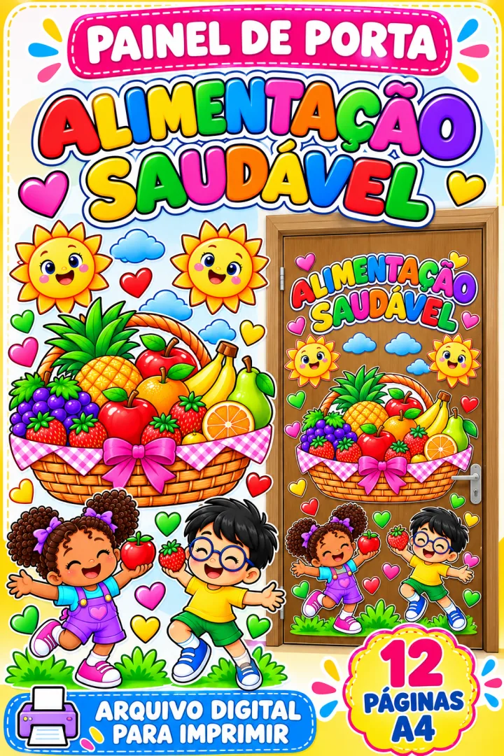 Painel de Porta Alimentação Saudável - Educação Infantil - PDF — imagem 3