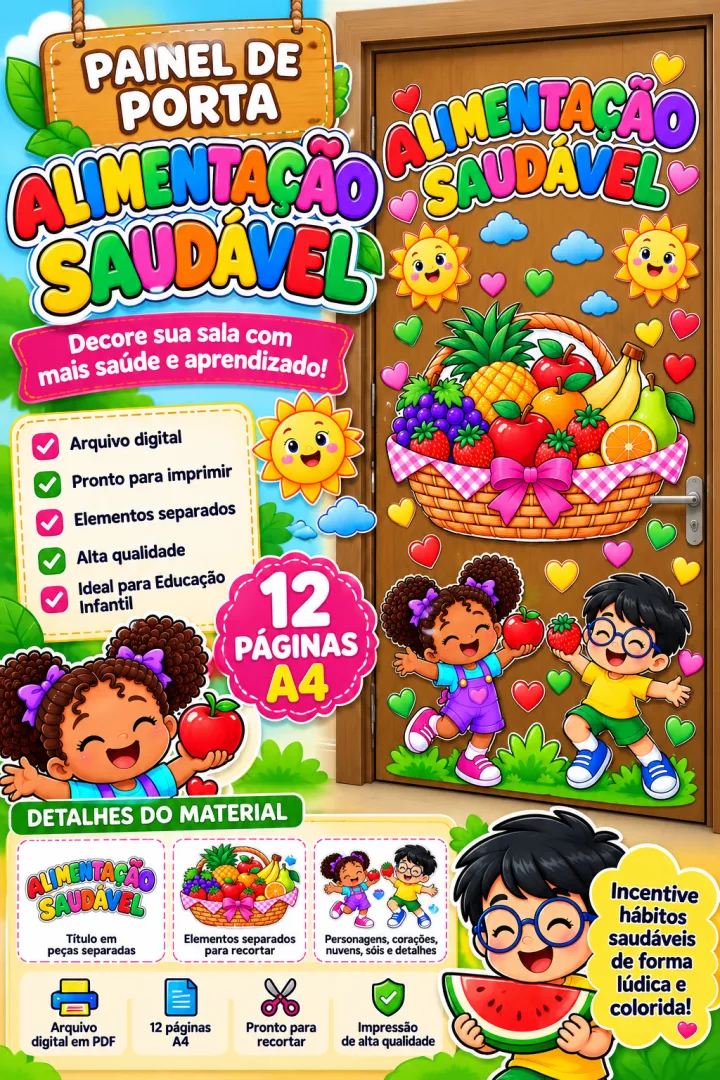 Painel de Porta Alimentação Saudável - Educação Infantil - PDF — imagem 4