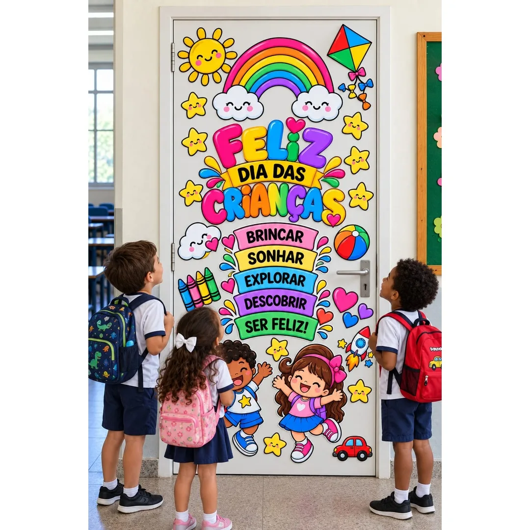 Painel de Porta Dia das Crianças – Decoração Infantil em PDF — imagem 2