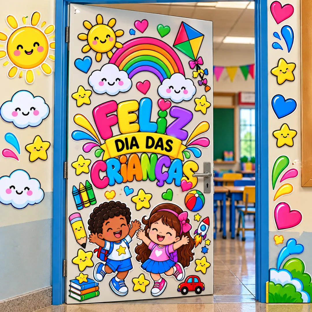 Painel de Porta Dia das Crianças – Decoração Infantil em PDF — imagem 3