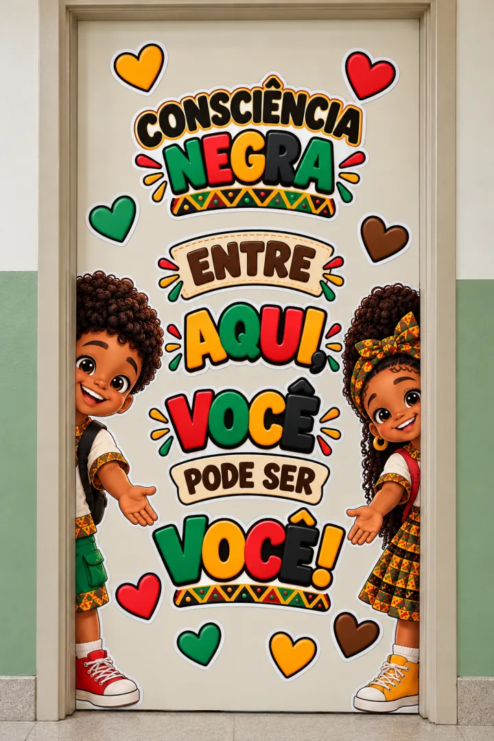🧡 PAINEL DE PORTA| 👧🏾“Entre, aqui você pode ser você!” | ESPECIAL CONSCIÊNCIA NEGRA 💚 — imagem 2