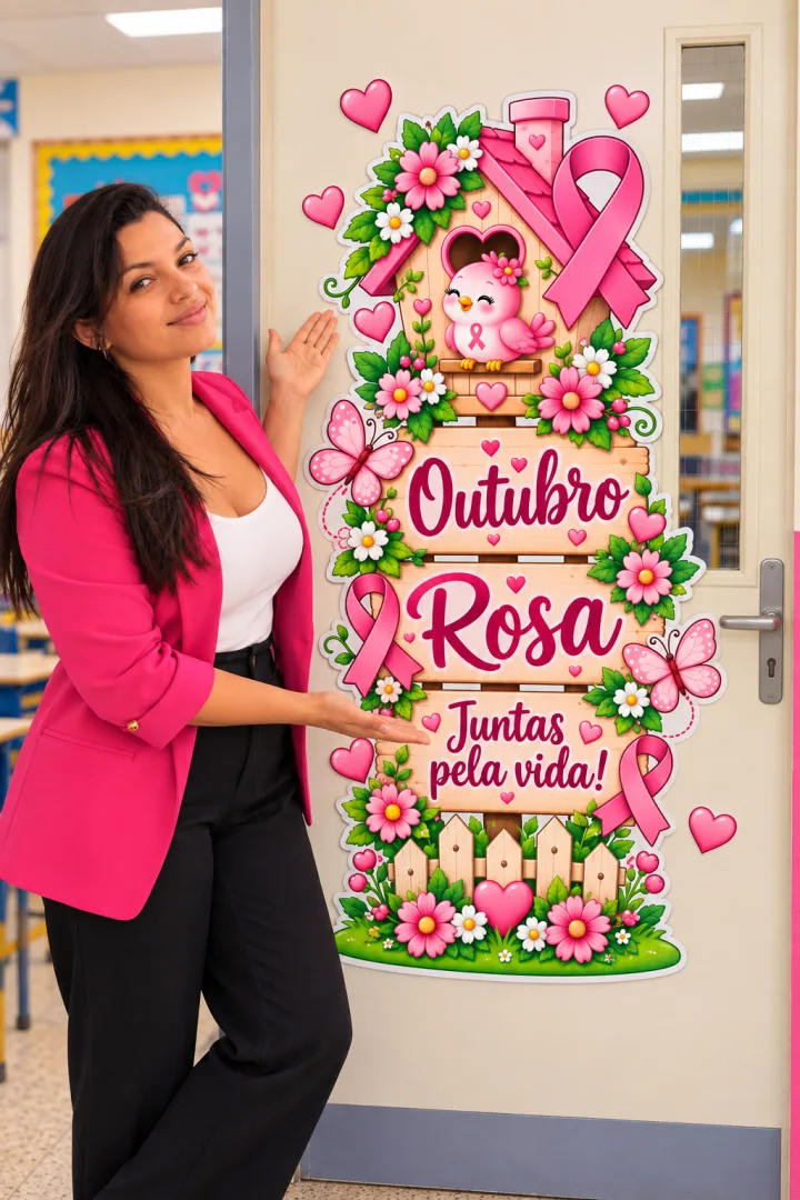 Painel de Porta Outubro Rosa- Juntas Pela Vida! em Pdf — imagem 3