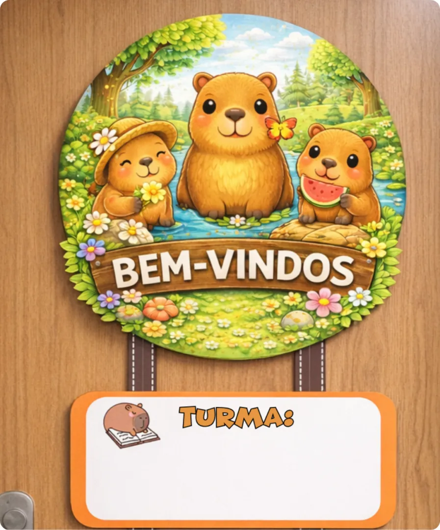 PAINEL DE PORTA TEMA CAPIVARA — imagem 2