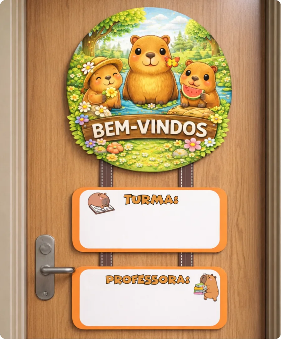 PAINEL DE PORTA TEMA CAPIVARA — imagem 3
