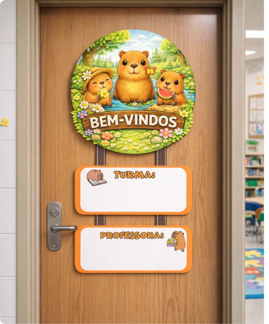 PAINEL DE PORTA TEMA CAPIVARA — imagem 4