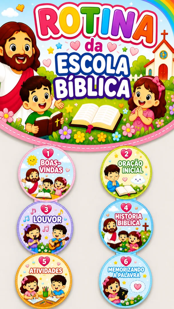  PAINEL DE ROTINA DA ESCOLA BÍBLICA INFANTIL — imagem 2