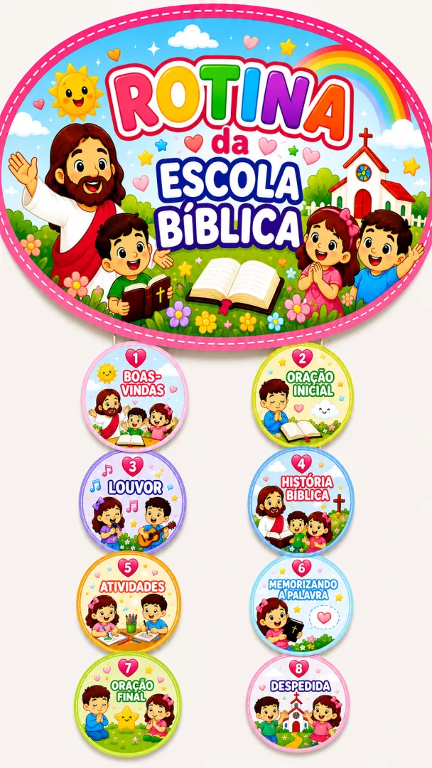  PAINEL DE ROTINA DA ESCOLA BÍBLICA INFANTIL — imagem 3