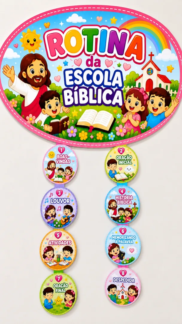  PAINEL DE ROTINA DA ESCOLA BÍBLICA INFANTIL — imagem 5