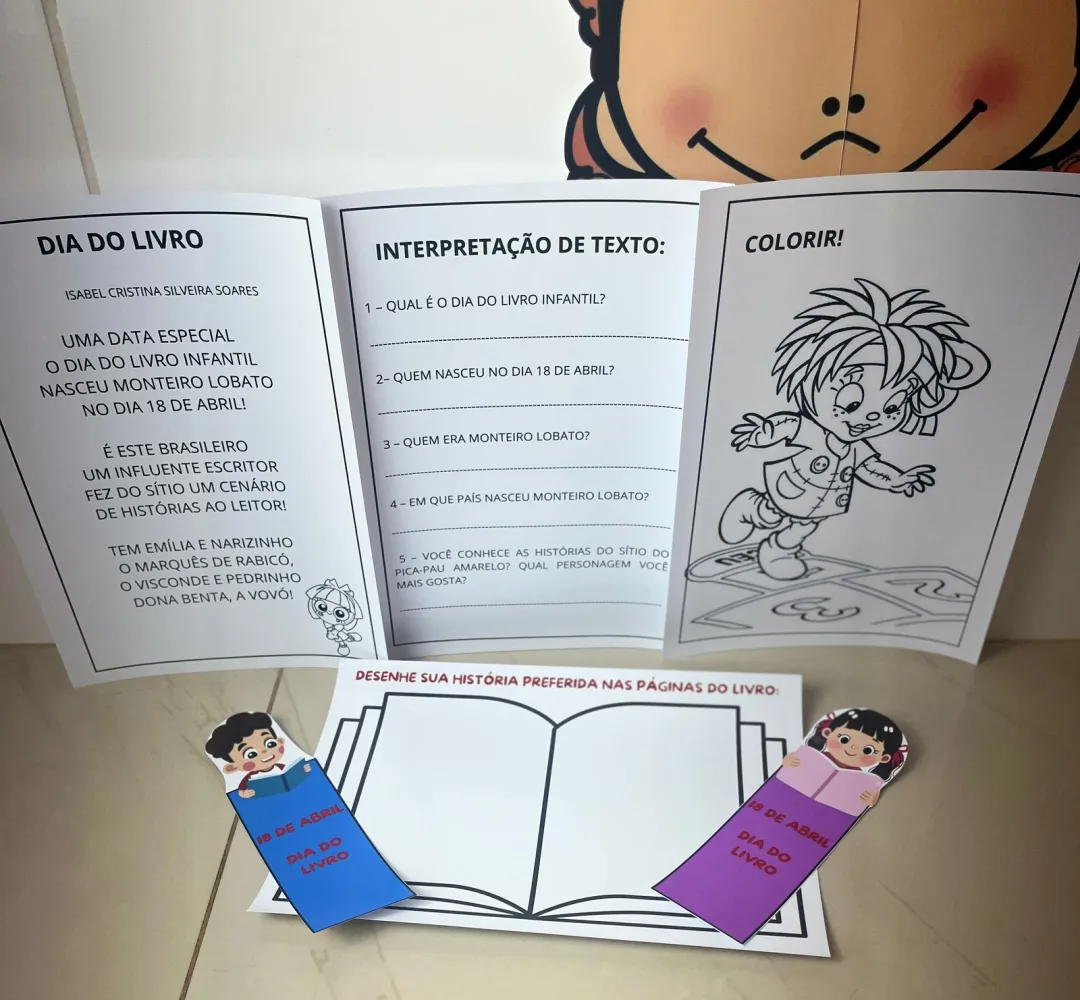 PAINEL / DECORAÇÃO: DIA NACIONAL DO LIVRO INFANTIL + ATIVIDADE — imagem 2