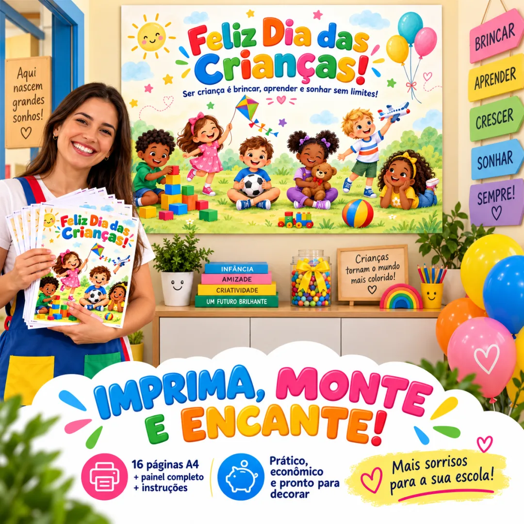 Painel Decorativo Dia das Crianças PDF - Ed. Infantil ao 5º ano — imagem 4