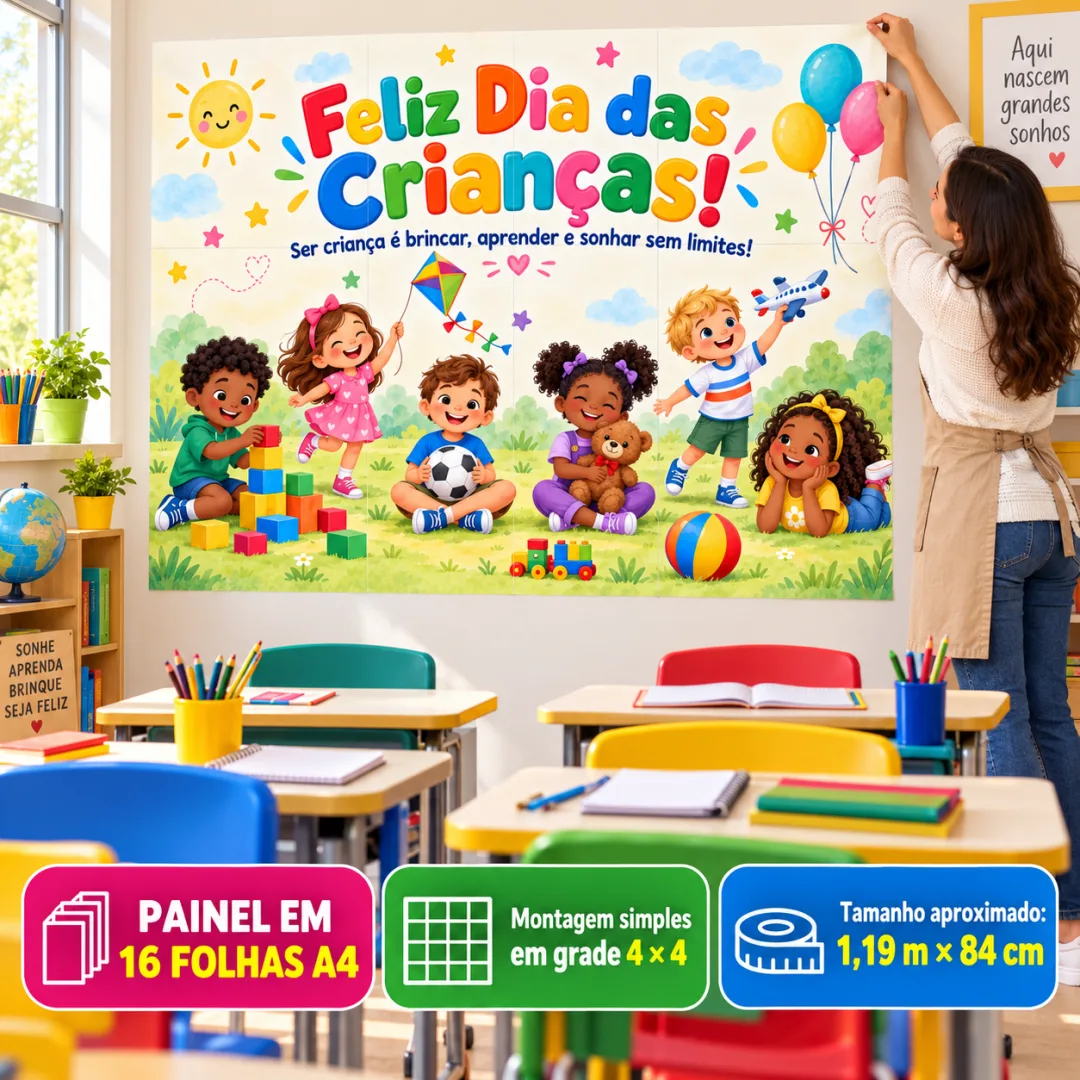 Painel Decorativo Dia das Crianças PDF - Ed. Infantil ao 5º ano — imagem 2
