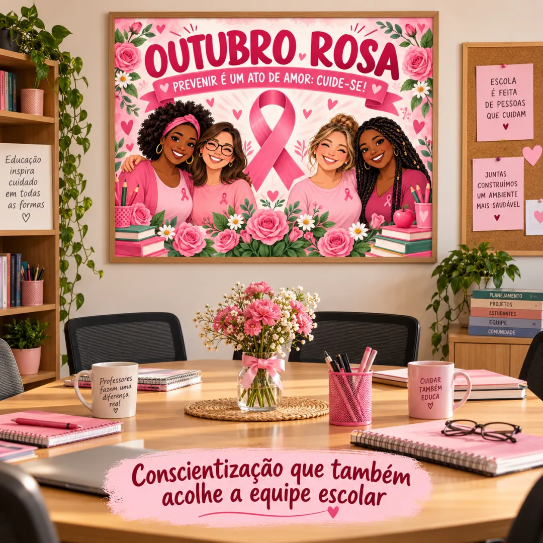 Painel Decorativo Outubro Rosa em PDF - Ed. Infantil ao EM — imagem 2