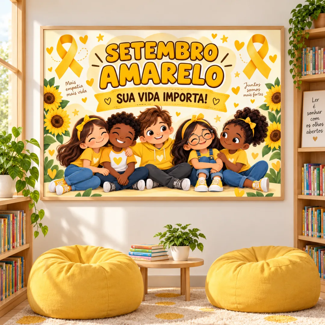 Painel Decorativo Setembro Amarelo em PDF - 1° ano ao EFII — imagem 2