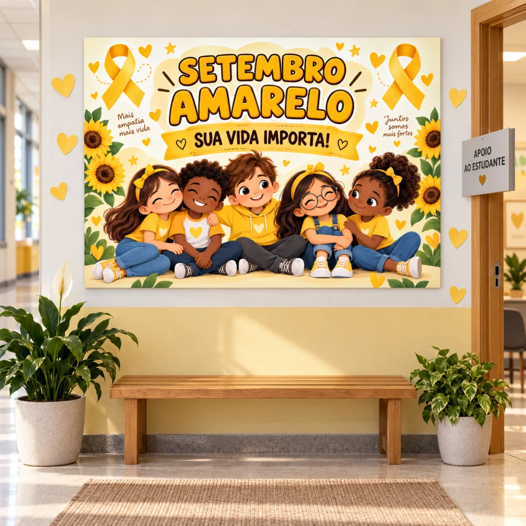 Painel Decorativo Setembro Amarelo em PDF - 1° ano ao EFII — imagem 3