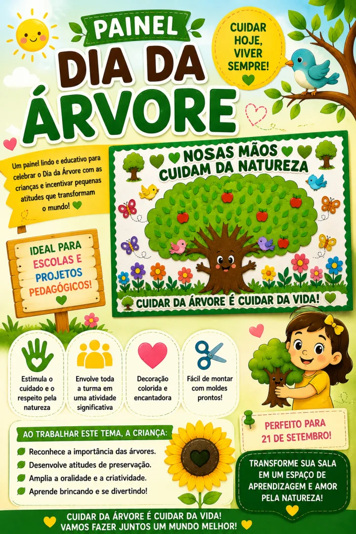 Painel Interativo Dia da Árvore - Educação Infantil - PDF — imagem 3