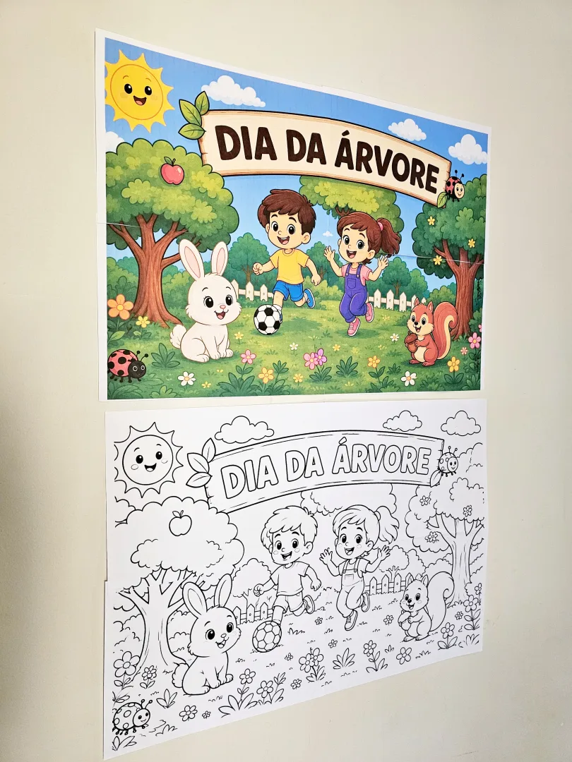 Painel Dia da Árvore — Pintura Coletiva em PDF — imagem 2