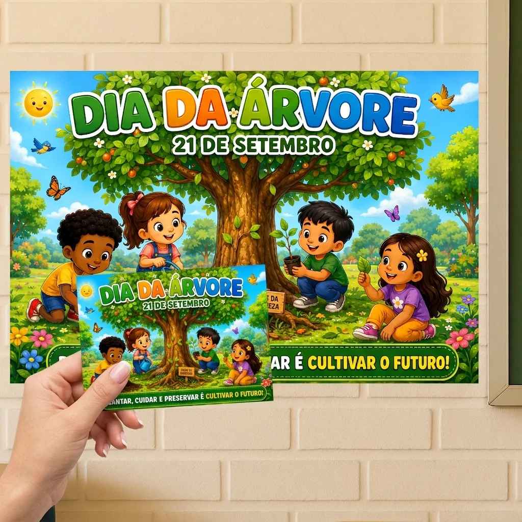Painel Dia da Árvore(8 e 18 Folhas A4) + folha Individual A4 — imagem 2