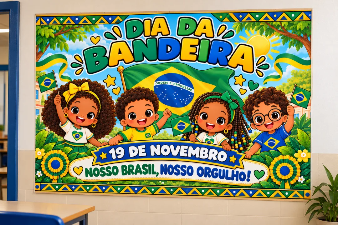 Painel Dia da Bandeira - Mural Infantil em PDF (2 tamanhos) — imagem 2