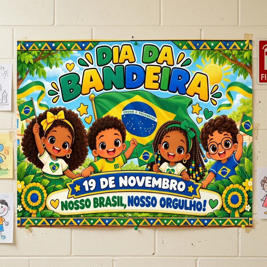 Painel Dia da Bandeira - Mural Infantil em PDF (2 tamanhos) — imagem 3