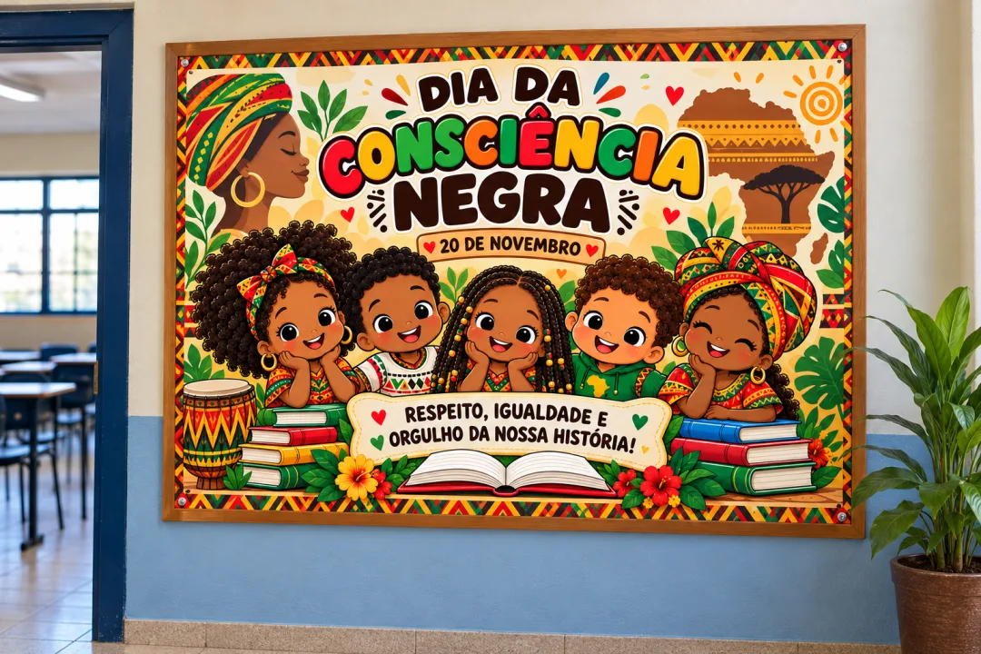 Painel Dia da Consciência Negra em PDF - 8 ou 18 folhas A4 — imagem 2