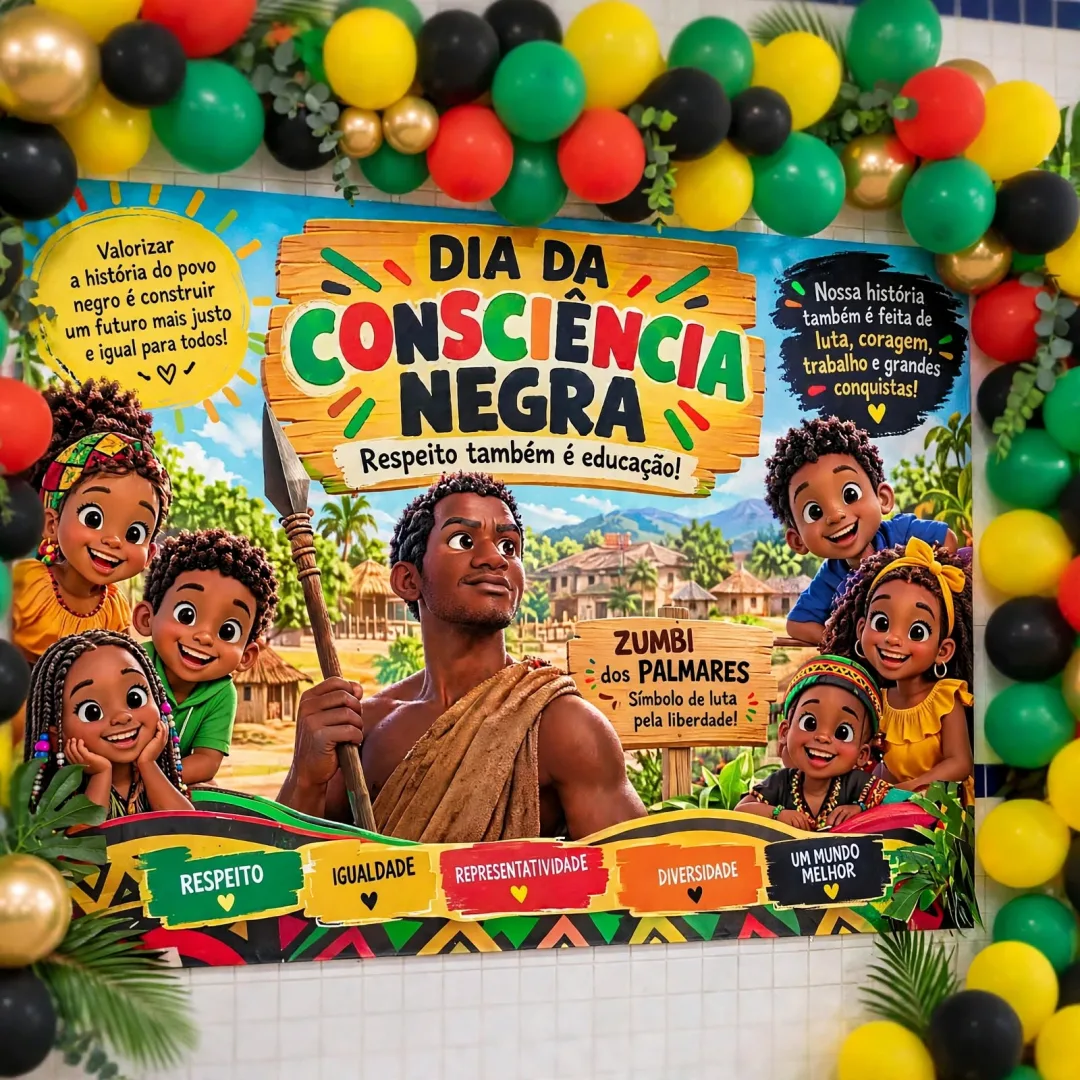Painel Dia da Consciência Negra para Imprimir – Mural Pedagógico Educativo - Educação infantil e Fundamental — imagem 2
