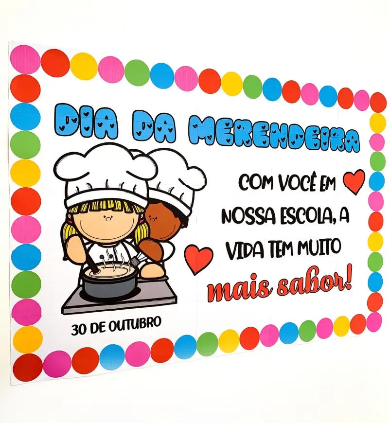 Painel Dia da Merendeira - PDF para Impressão (25 Folhas A4) — imagem 2