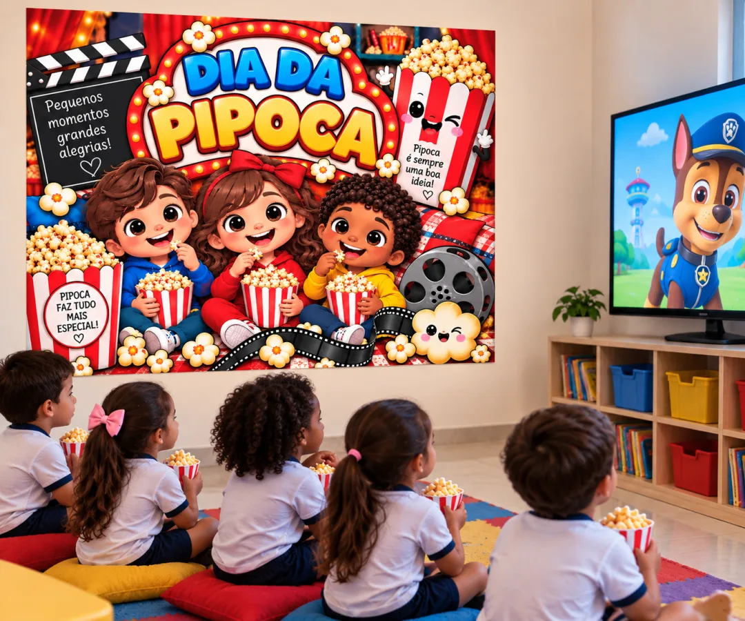 Painel Dia da Pipoca - Educação Infantil - PDF (9 folhas A4) — imagem 2