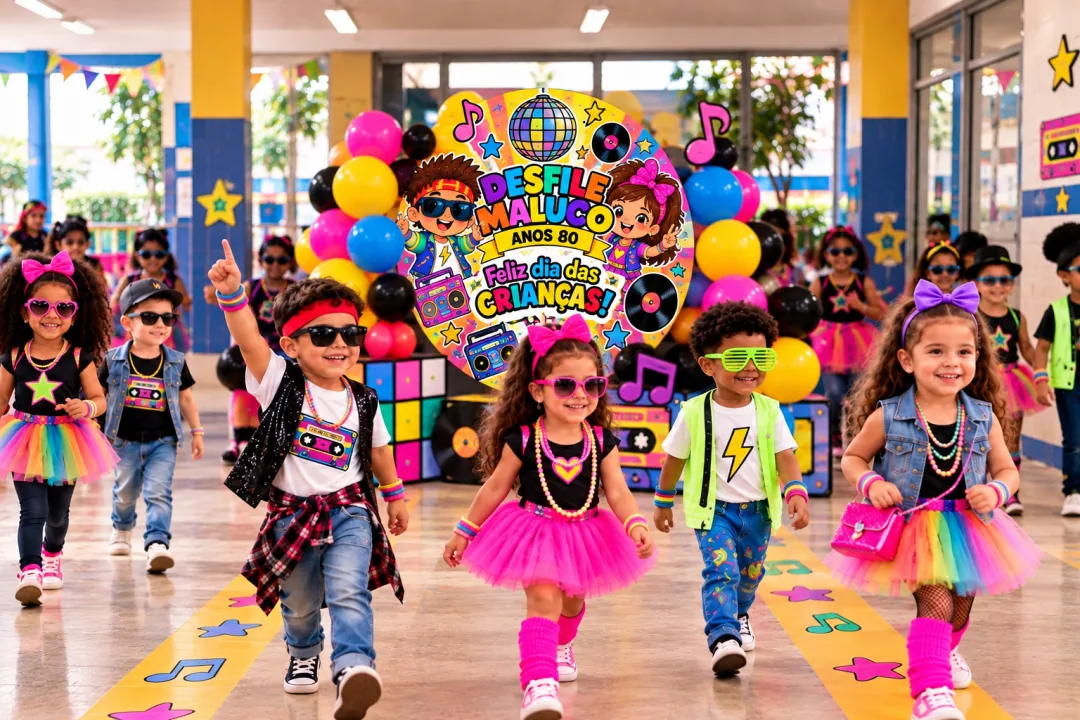 Painel Dia das Crianças - Desfile Maluco - Educação Infantil - 2 Modelos PDF — imagem 3